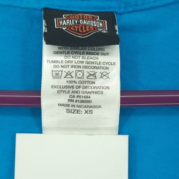 Harley Davidson XS V-neck Black Widow T-shirt - Picture 6 of 8